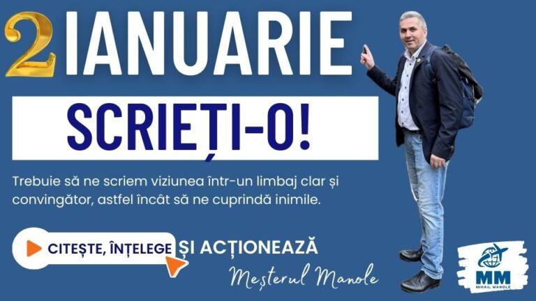 2 IANUARIE &ndash; SCRIEȚI-O!
