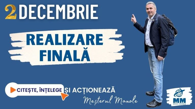 2 DECEMBRIE &ndash; REALIZARE FINALĂ